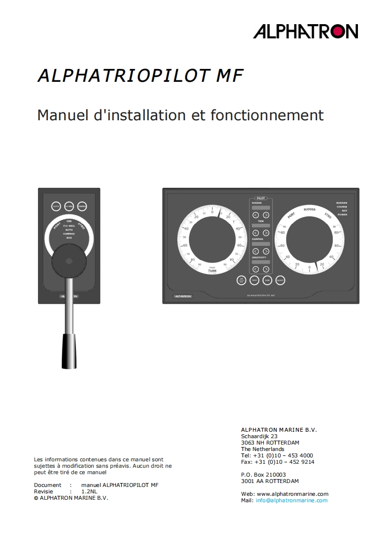 PilotRiv-Alphatron-AlphaTrioPilot-MF-安装操作说明书手册-French-6-2-2014