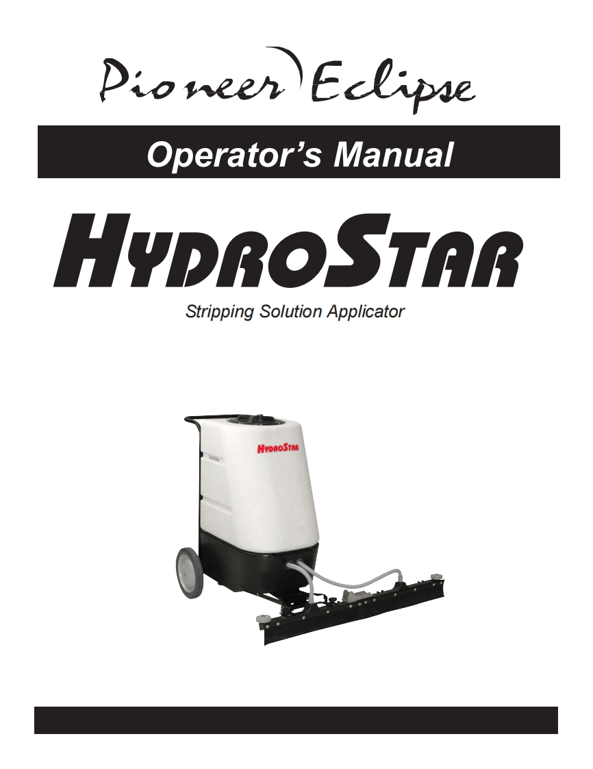 Pioneer-Eclipse-HydroStar-Manual操作与维护手册
