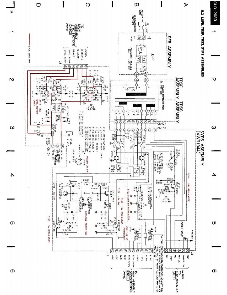 Pioneer_CLD-2080_Power.Schema电器原理图手册