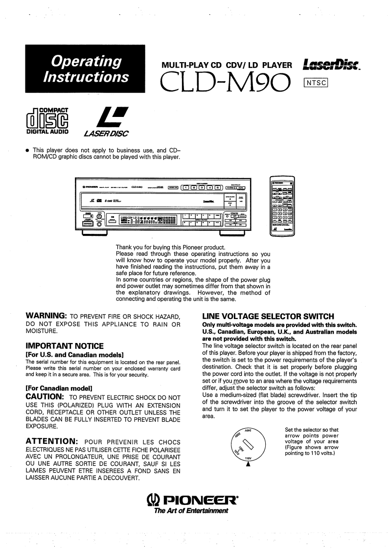 Pioneer_CLD-M90_User_Manual操作说明书手册