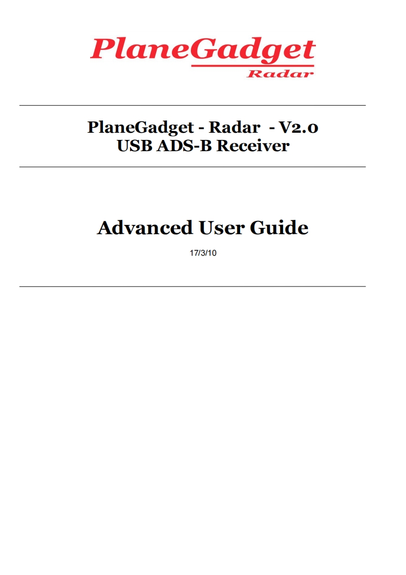 Planegadget_Radar_(Advanced-User-Guide操作说明书手册)