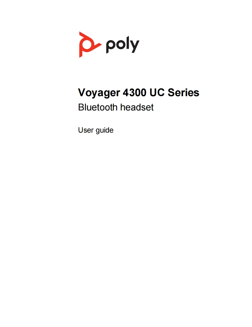 PolyVoyager4300UCSeries快速操作说明书手册