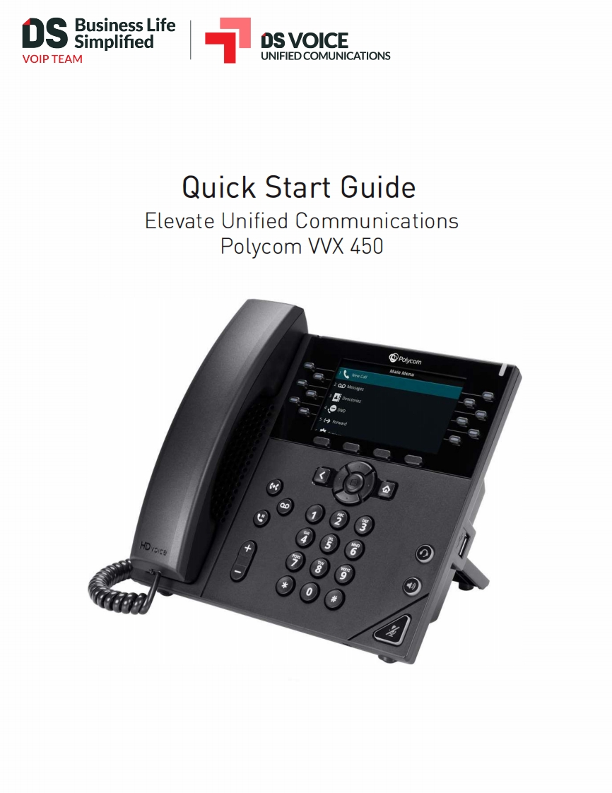 Polycom-VVX-450-快速操作说明书手册