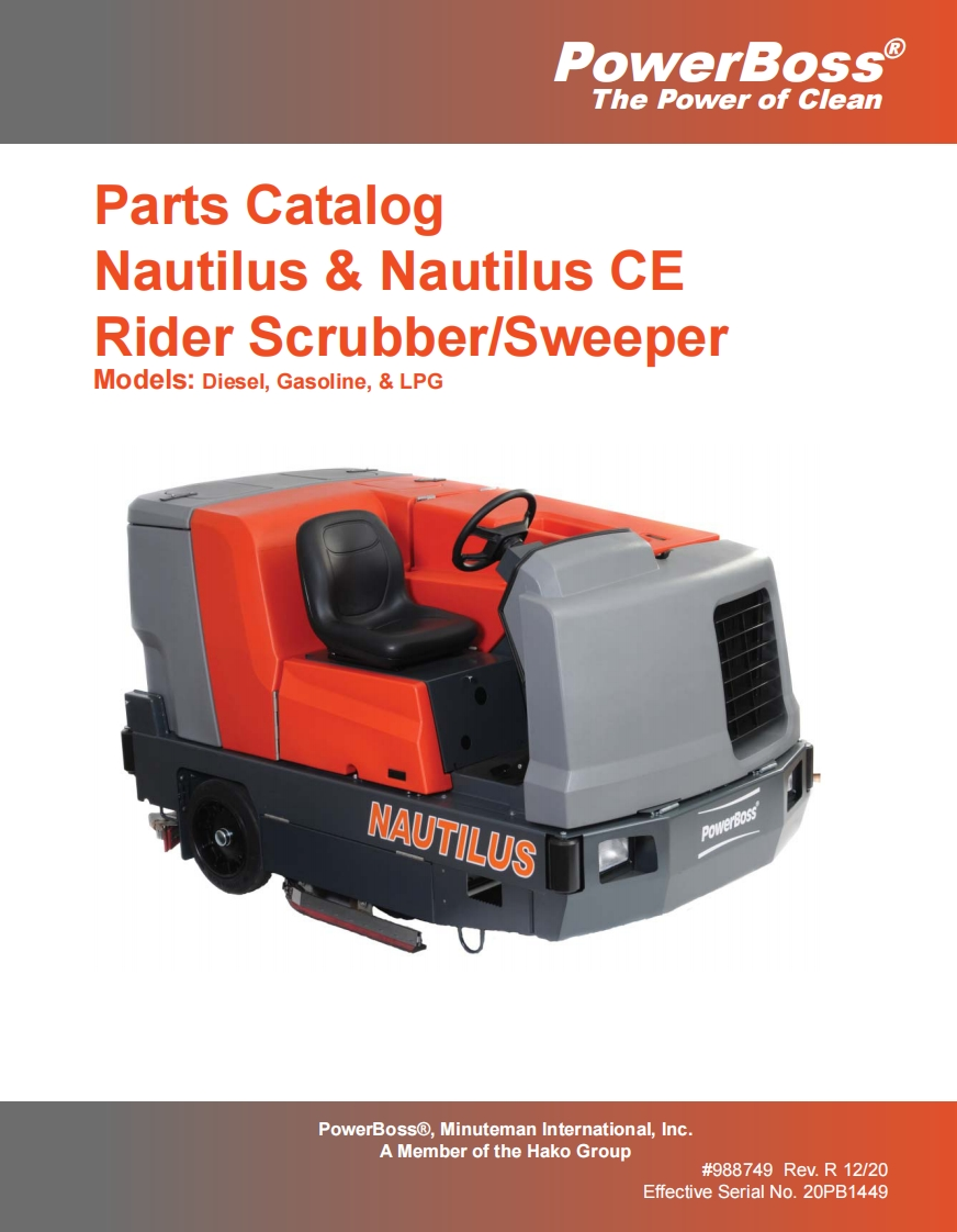 PowerBoss-Nautilus-Parts-Catalog维修零部件手册-Rev-R-988749