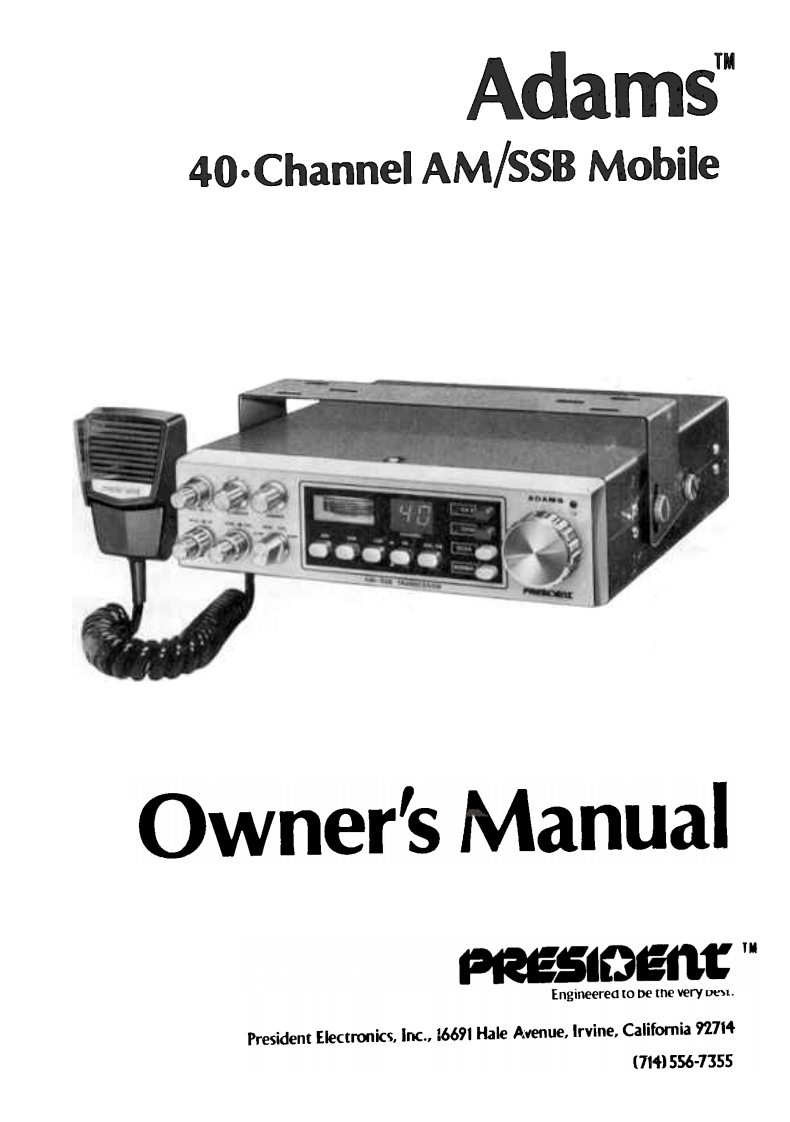 President_Adams_Manual操作说明书手册