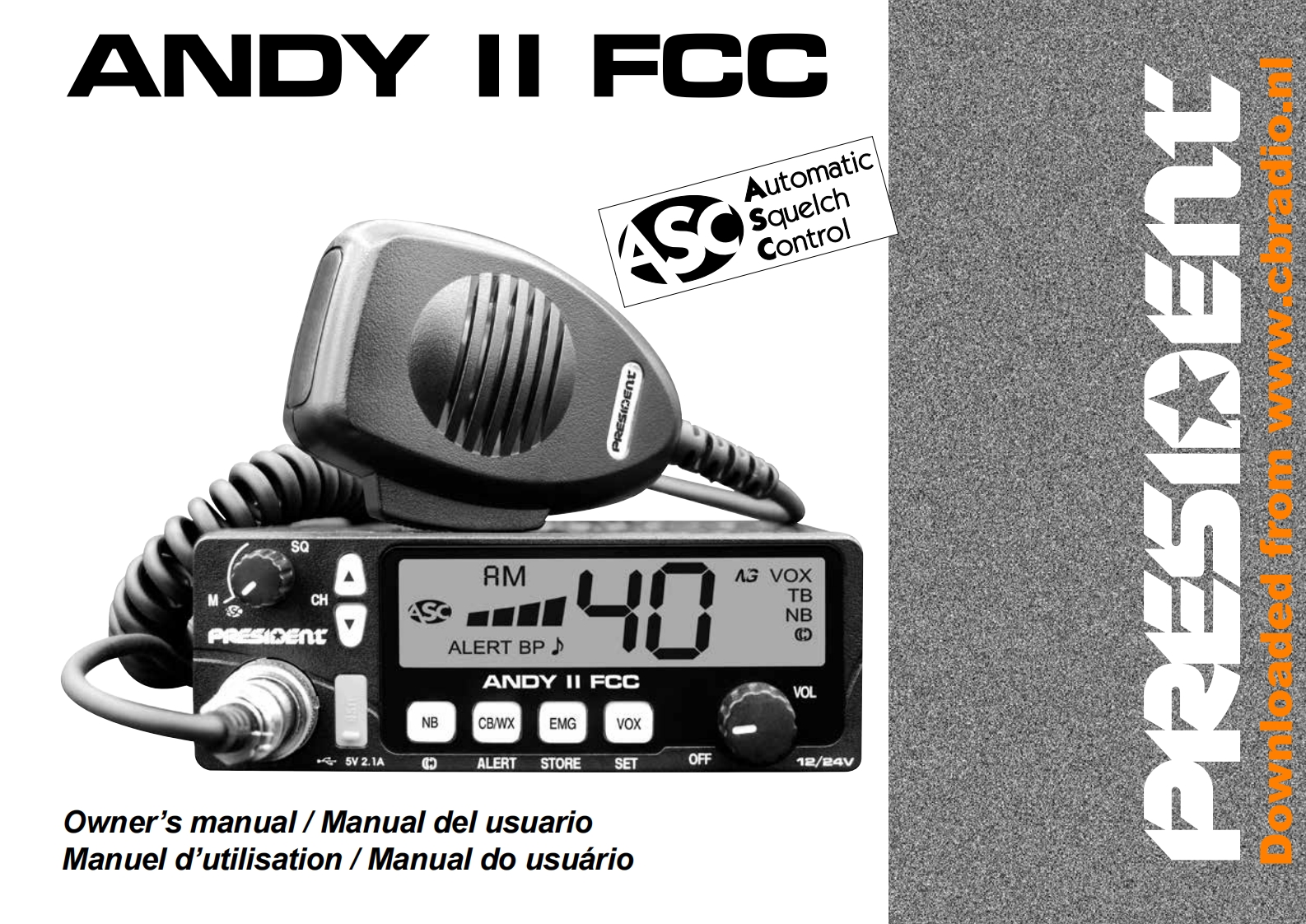 President_Andy_II_FCC_v1.0_使用说明书手册_FR_ESP_PO