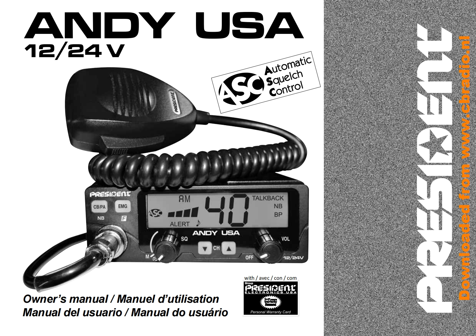 President_Andy_USA_ENG_FR_ESP_PO操作说明书手册