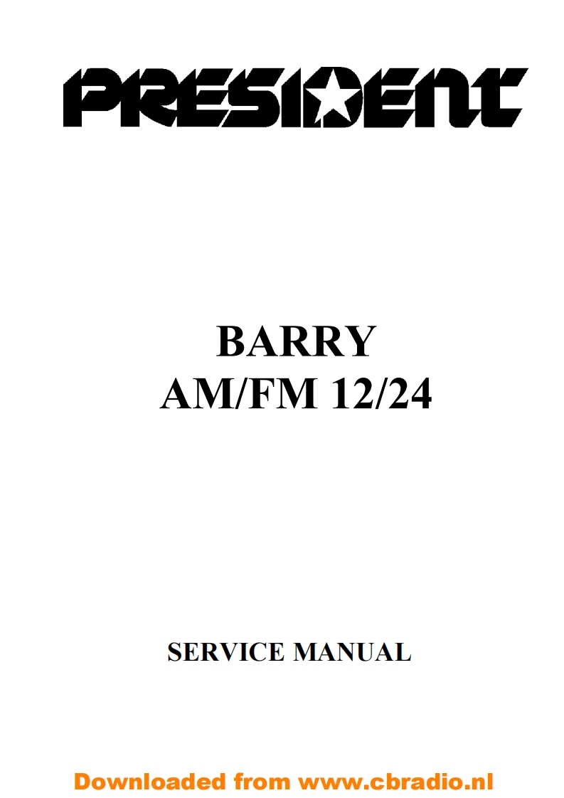 President_Barry_AM-FM_ENG维修说明书手册含电气原理图