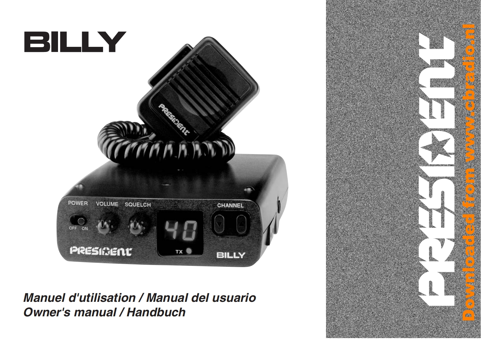 President_Billy_使用说明书手册_ES_FR_DE