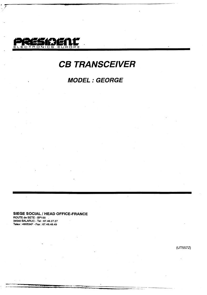 President_George_Service-Manual维修手册电器原理图