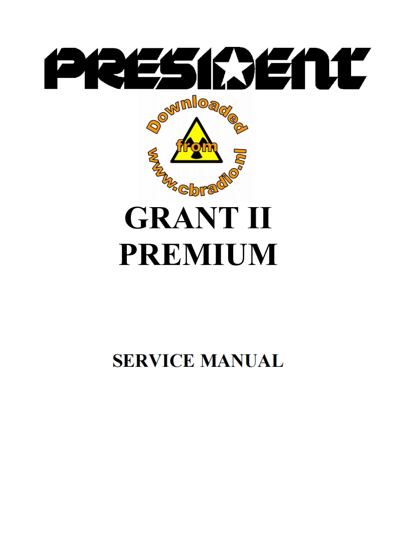 President_Grant_II_Premium_ENG维修说明书手册含电气原理图
