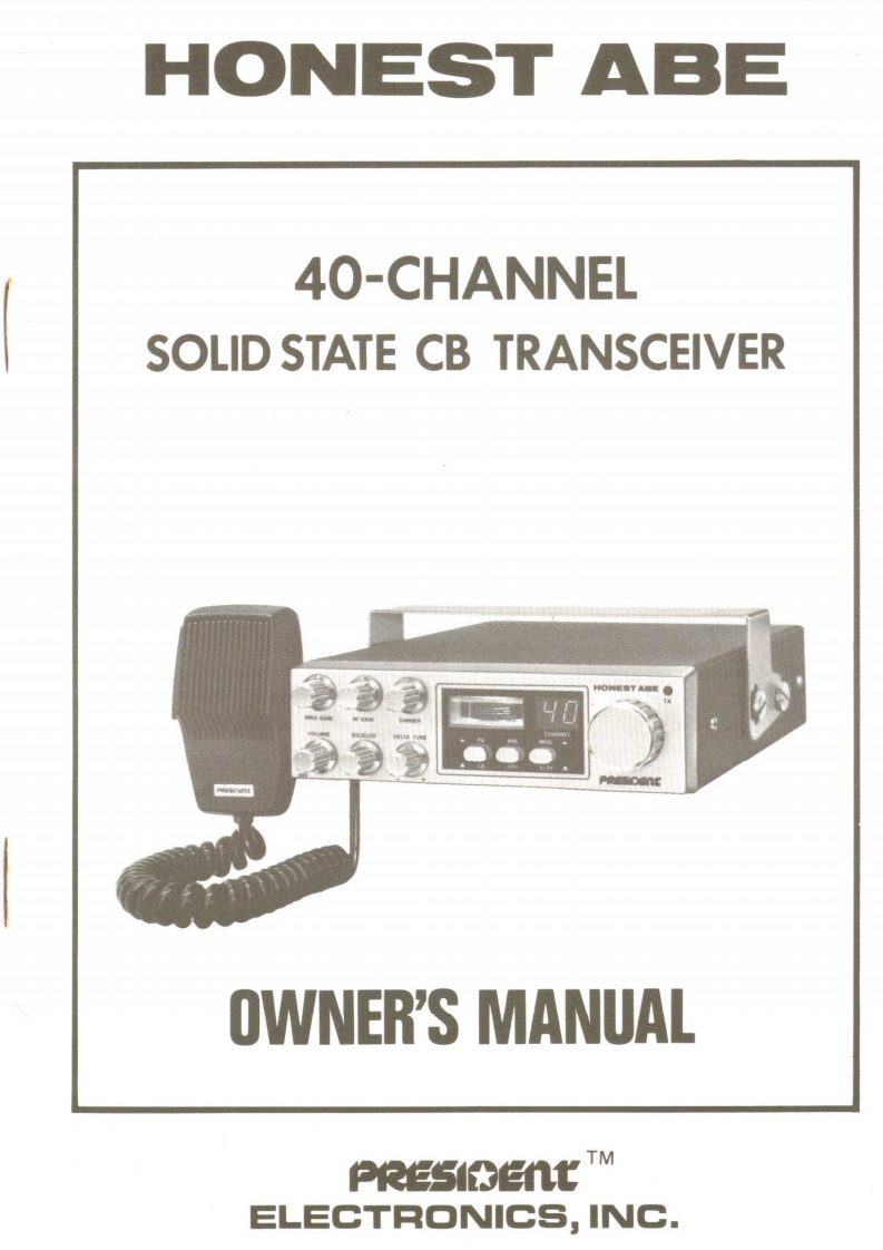 President_Honest_ABE_Manual操作说明书手册