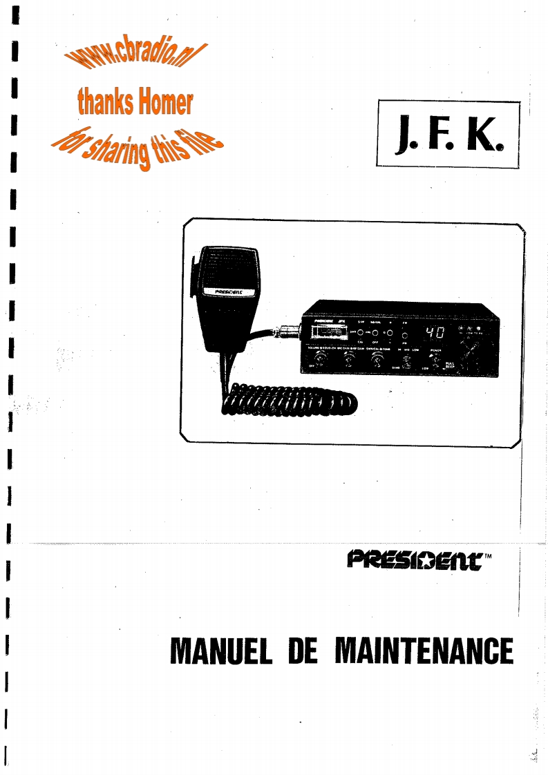 President_JFK_Homer_FR维修说明书手册含电气原理图