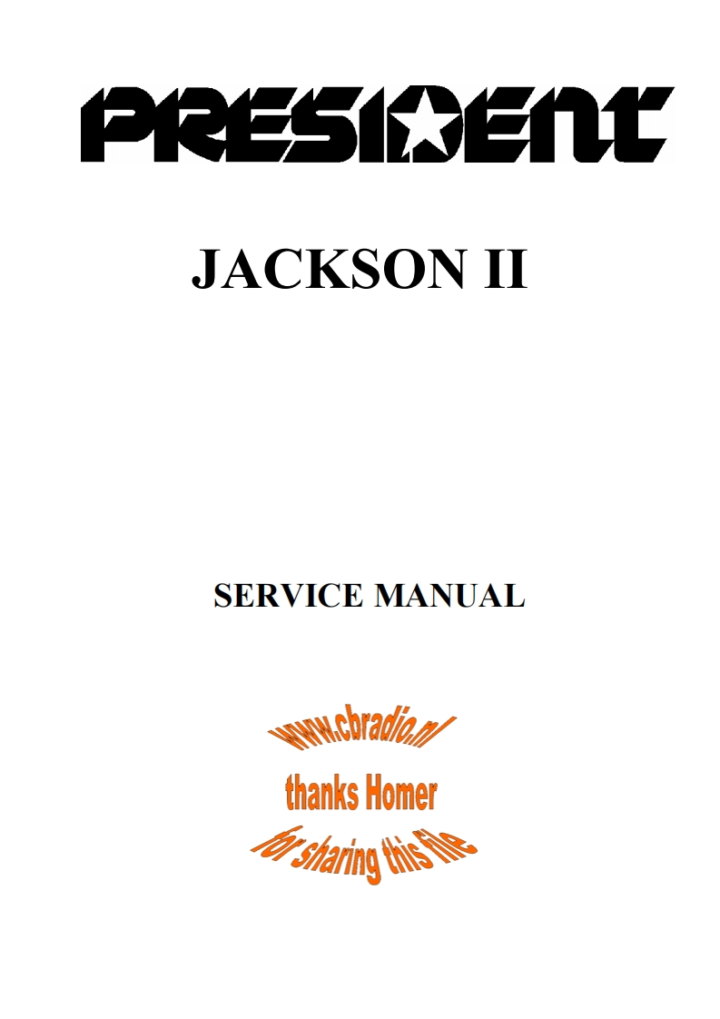 President_Jackson_2_Homer_ENG维修说明书手册含电气原理图