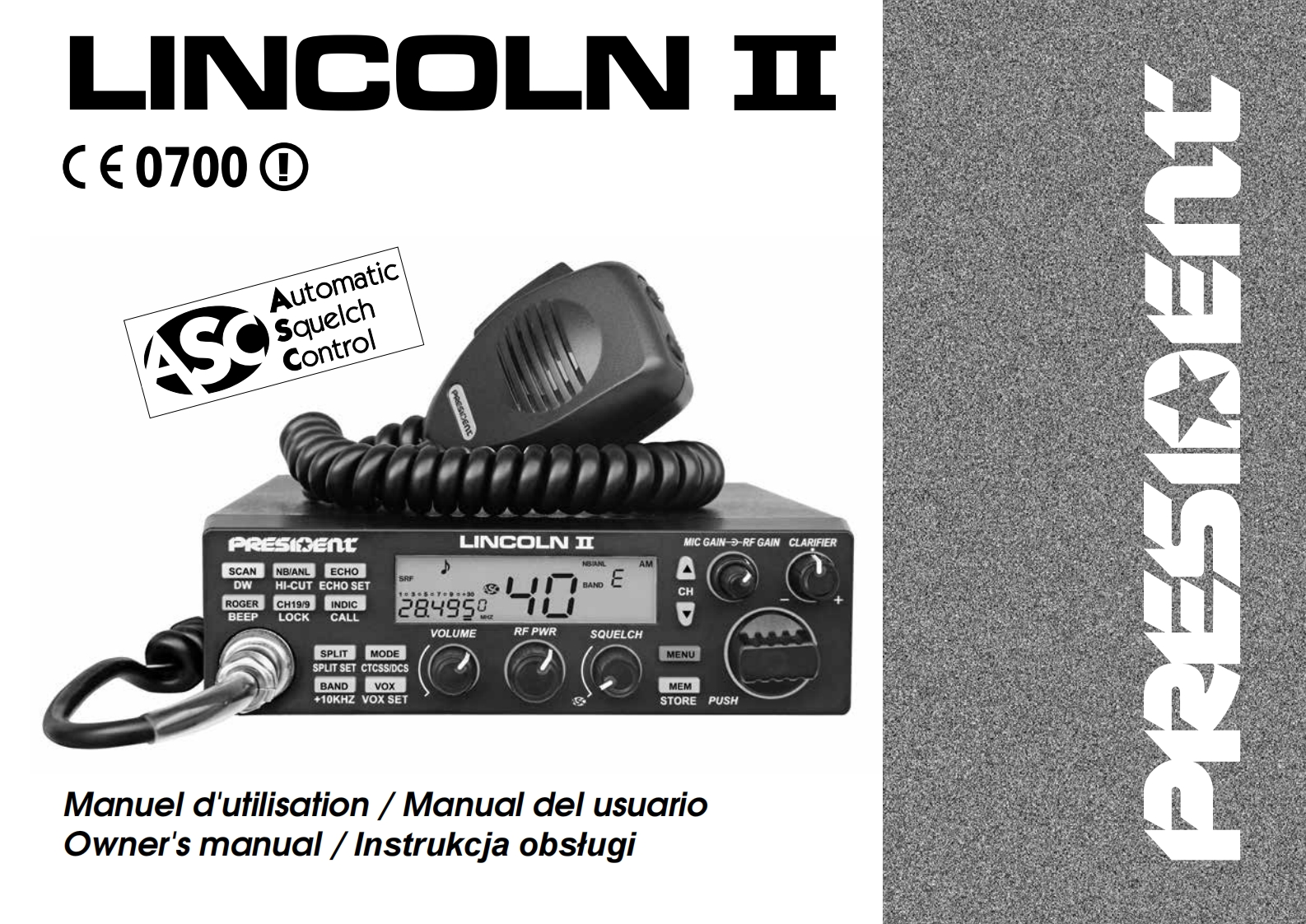 President_Lincoln_II_Manual操作说明书手册