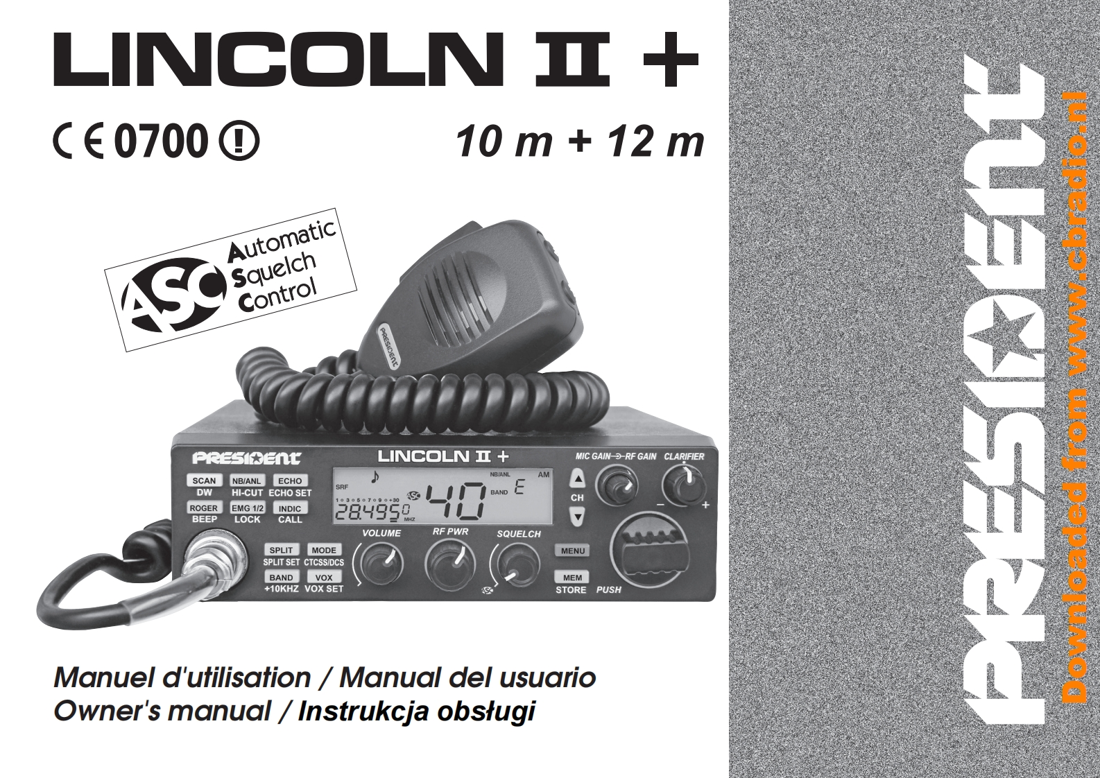 President_Lincoln_II_Plus_FR_使用说明书手册_ESP_PL_v1.01