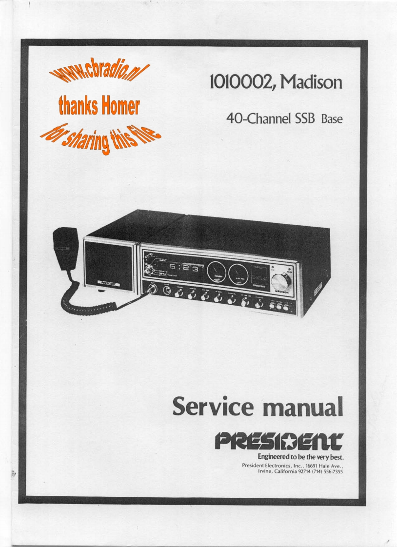 President_Madison_USA_Version_Homer_ENG维修说明书手册含电气原理图