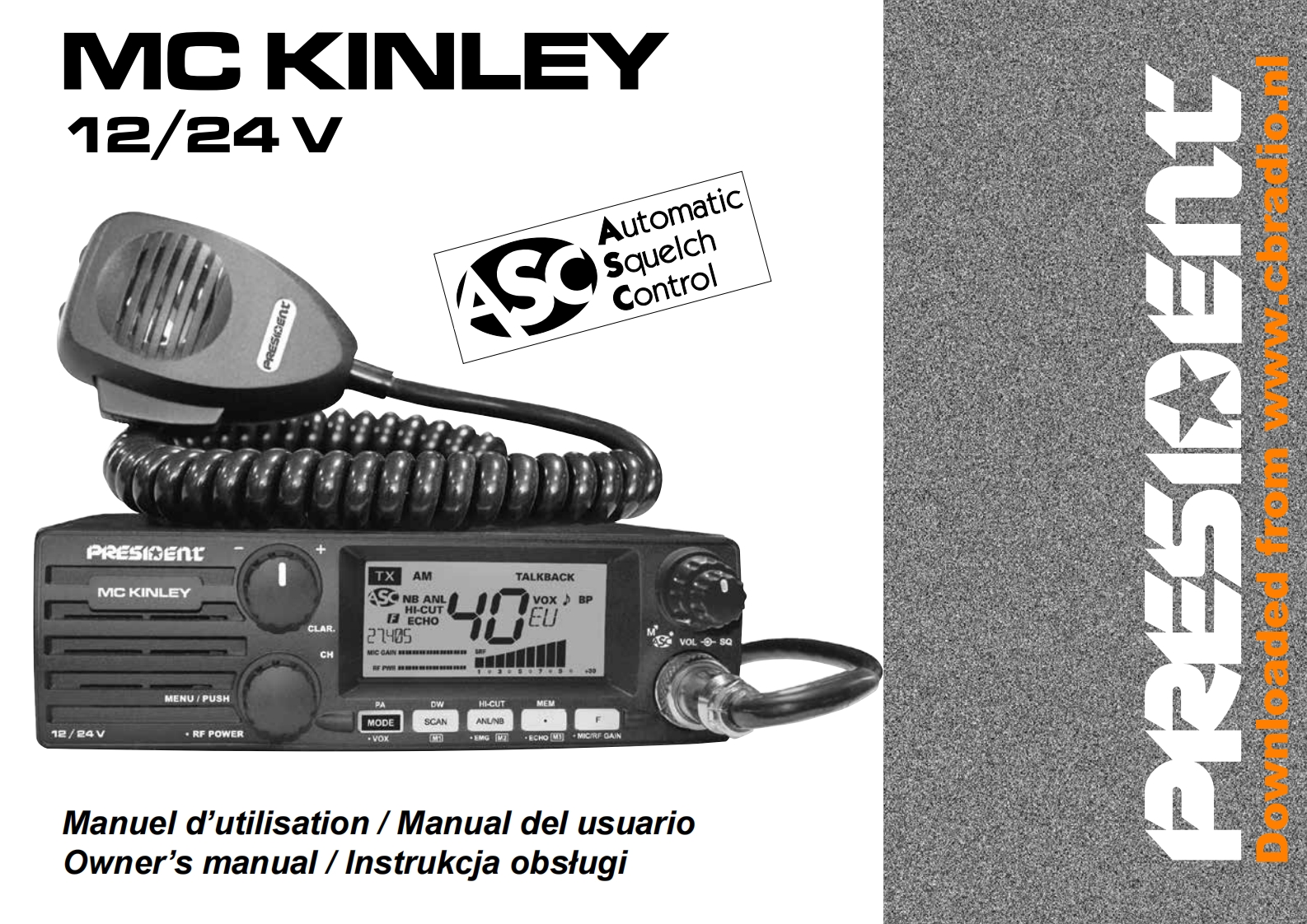 President_McKinley_12-24V_ENG_FR_ESP_PL_V1.02操作说明书手册