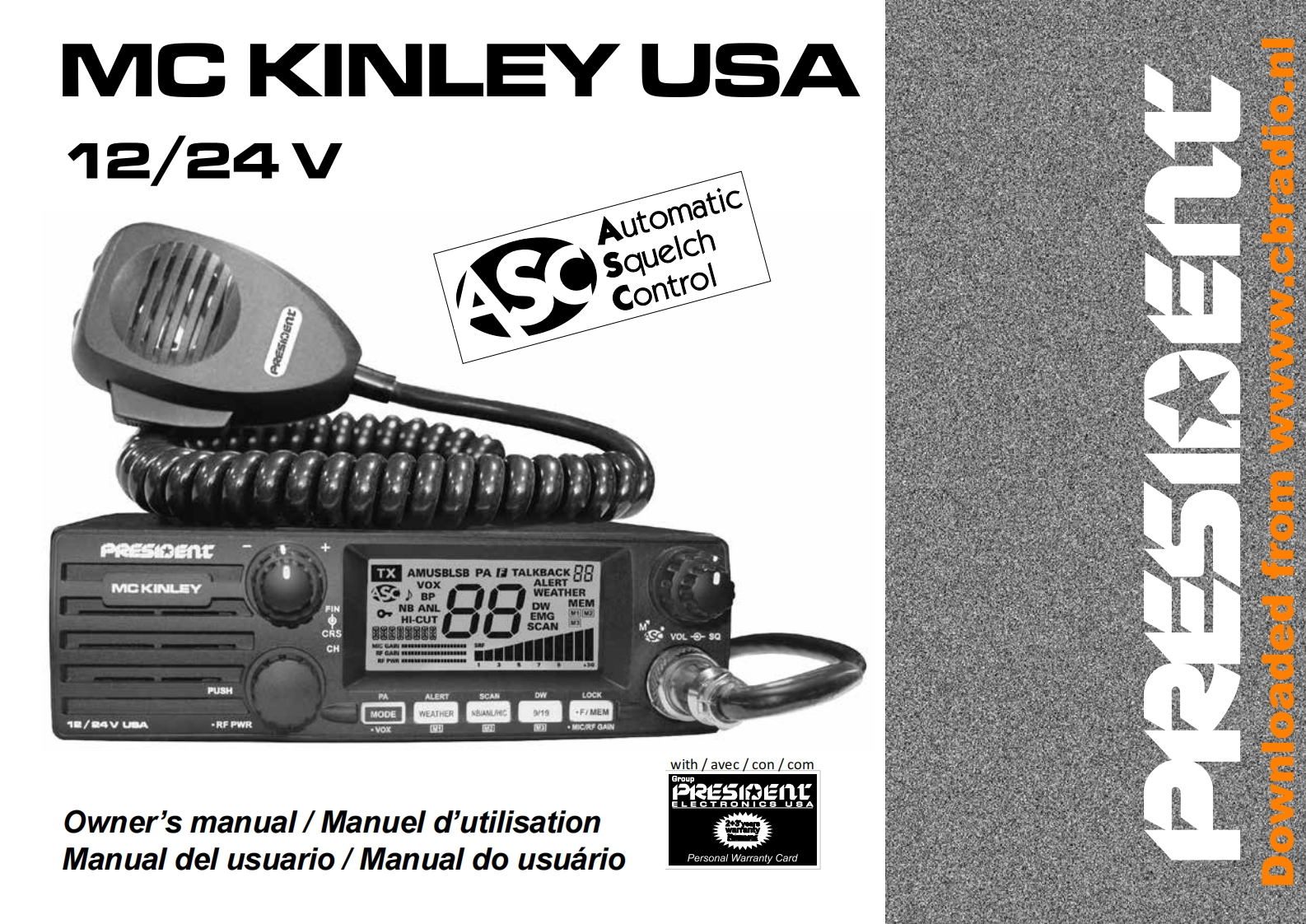 President_McKinley_USA_使用说明书手册_FR