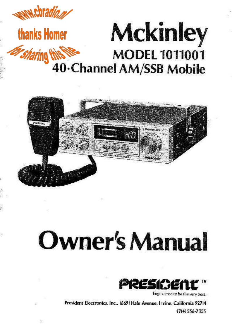 President_McKinley_US_Version_Homer_使用说明书手册