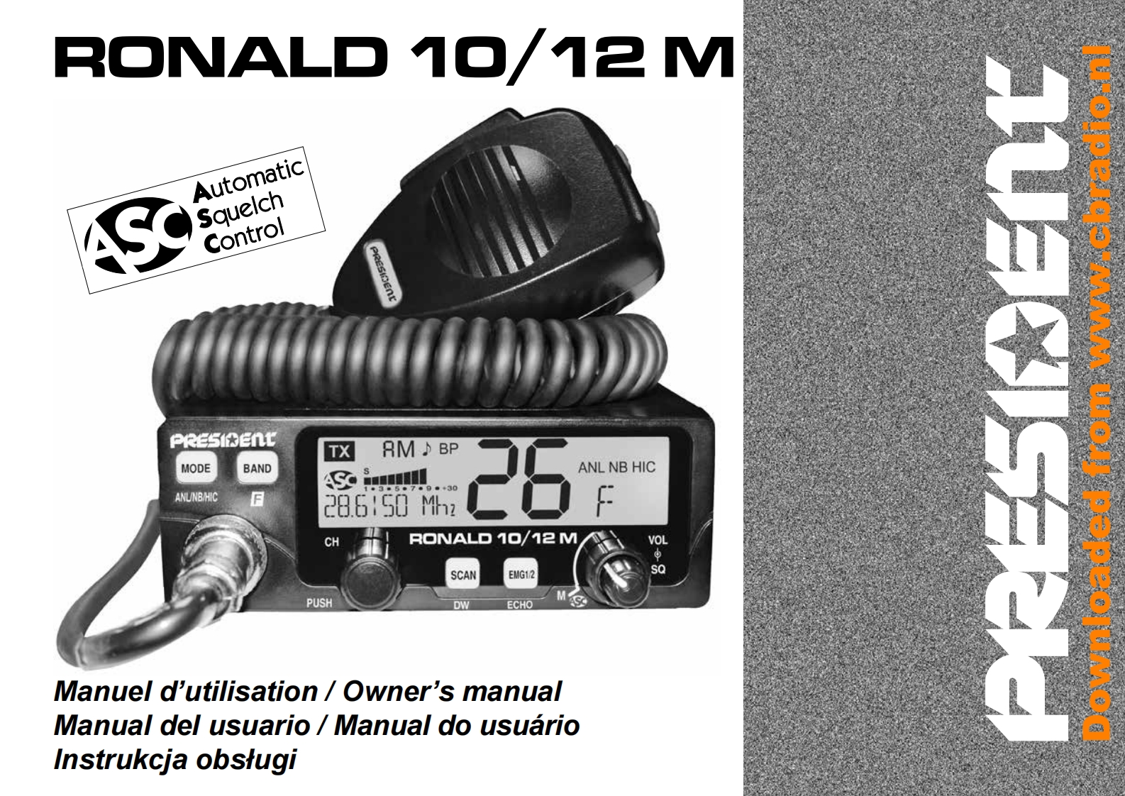 President_Ronald_10M-12M_使用说明书手册