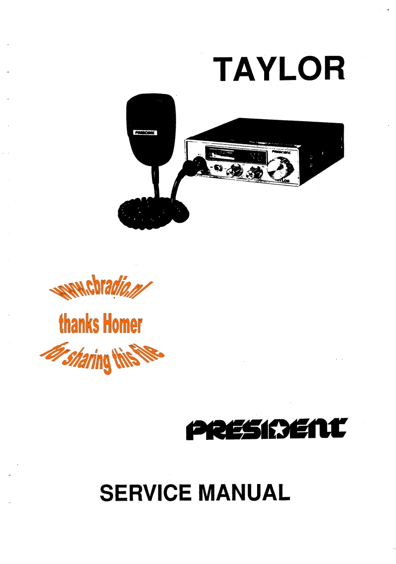 President_Taylor_Homer_ENG维修说明书手册含电气原理图