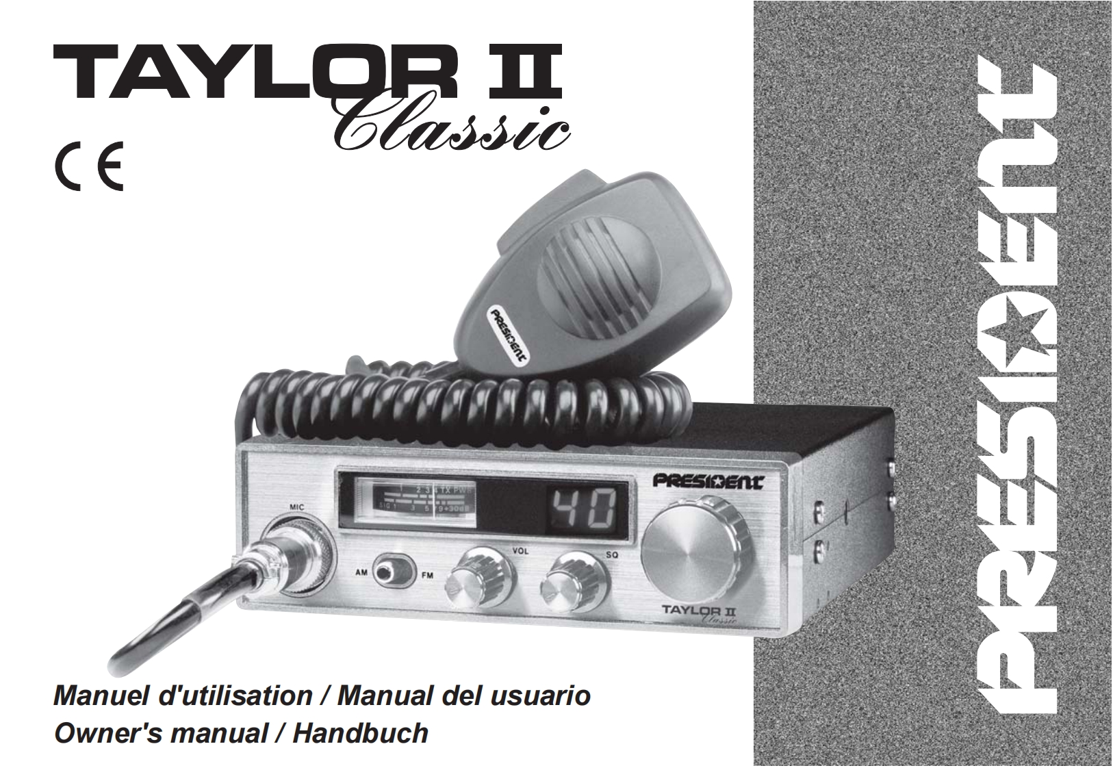President_Taylor_II_Classic_Manual操作说明书手册