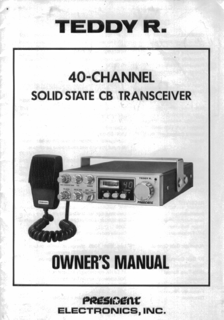 President_Teddy_R_Manual操作说明书手册