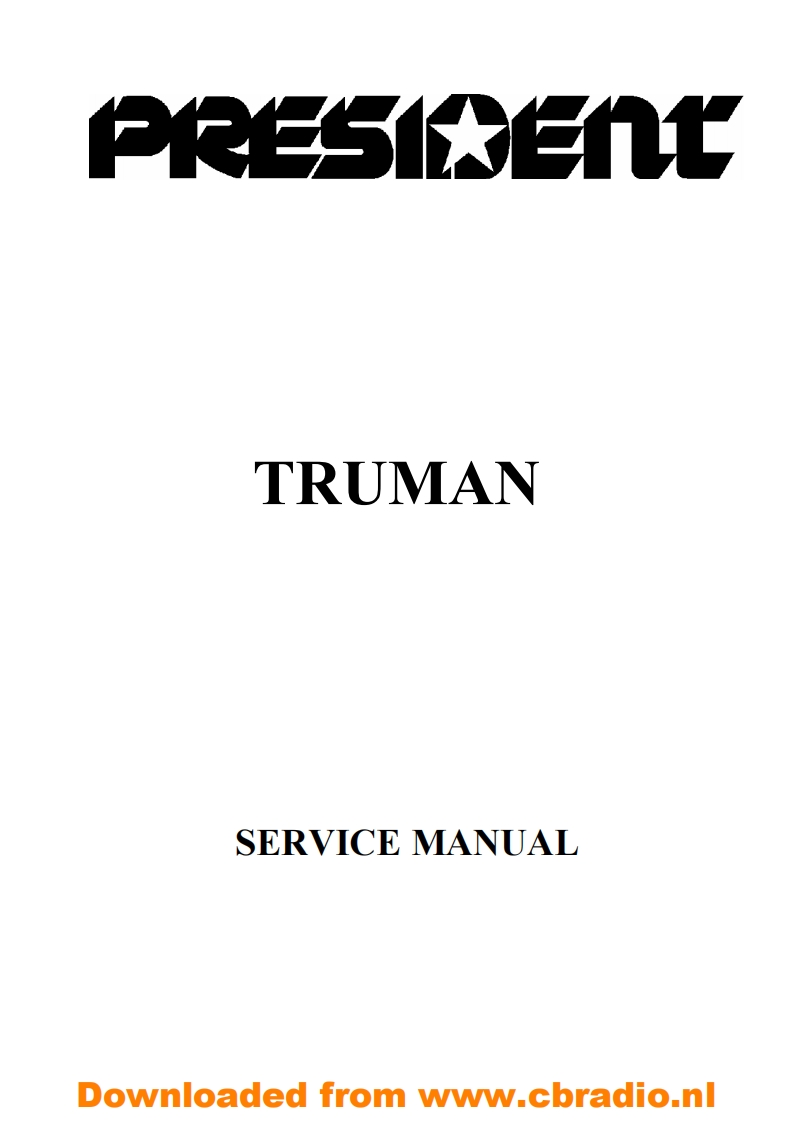 President_Truman_ENG维修说明书手册含电气原理图