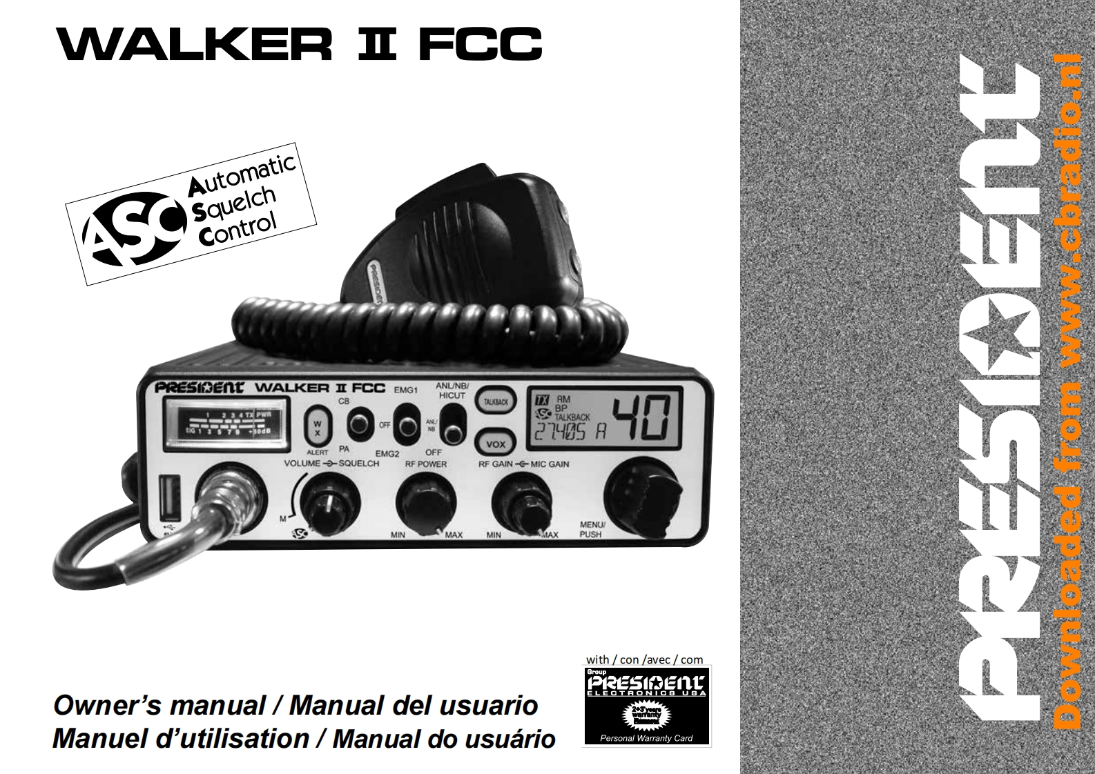 President_Walker_II_FCC_Manual操作说明书手册