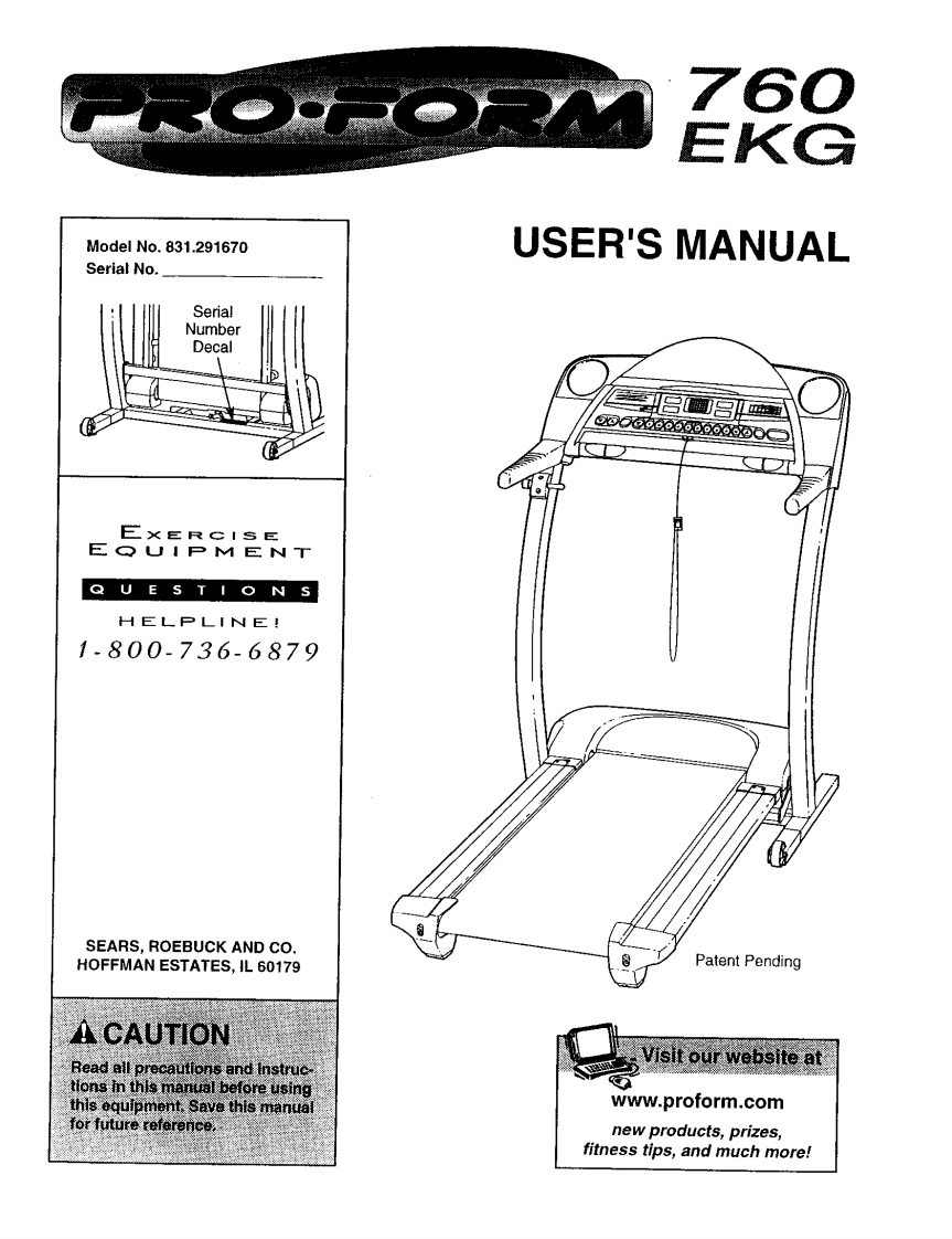 Pro-Form-760-EKG-Treadmill-操作说明书手册