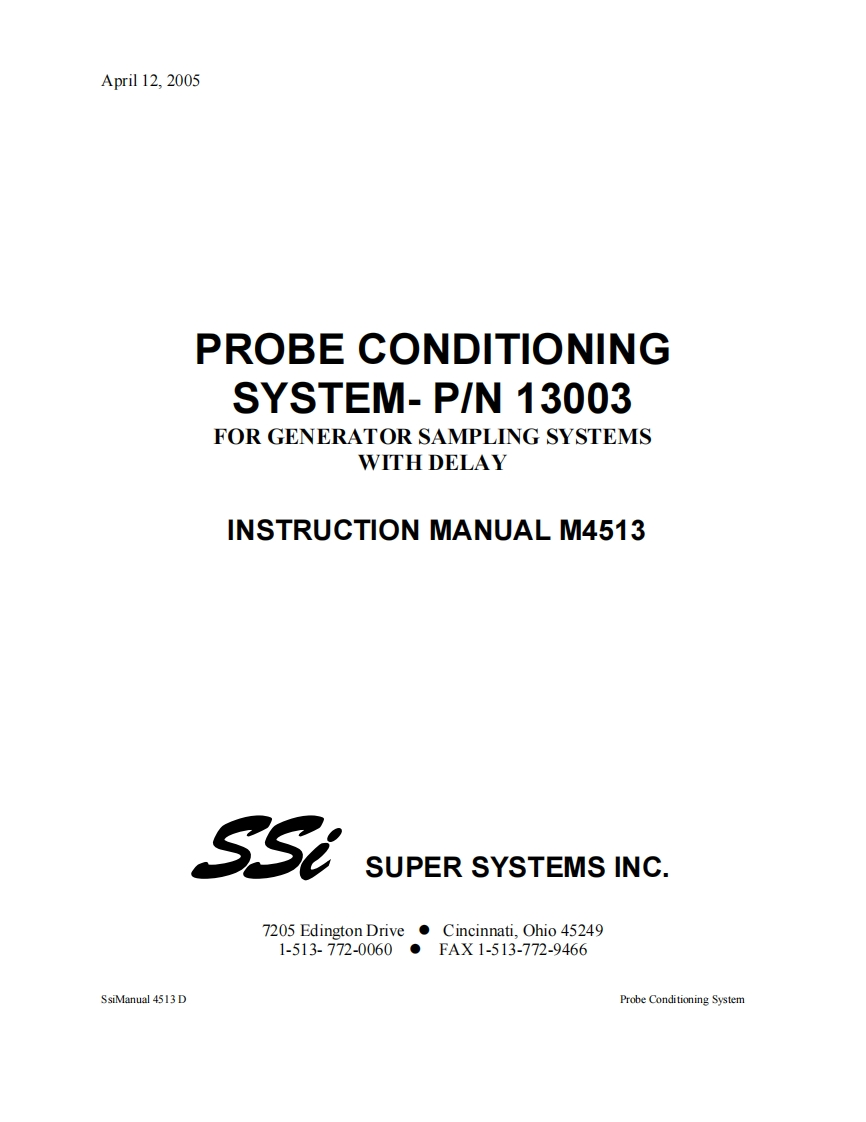 Probe_Conditioning_System_13003_操作说明书手册