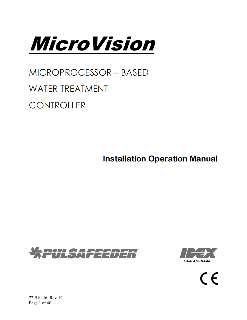 Pulsafeeder_Microvision_调试手册说明书指南