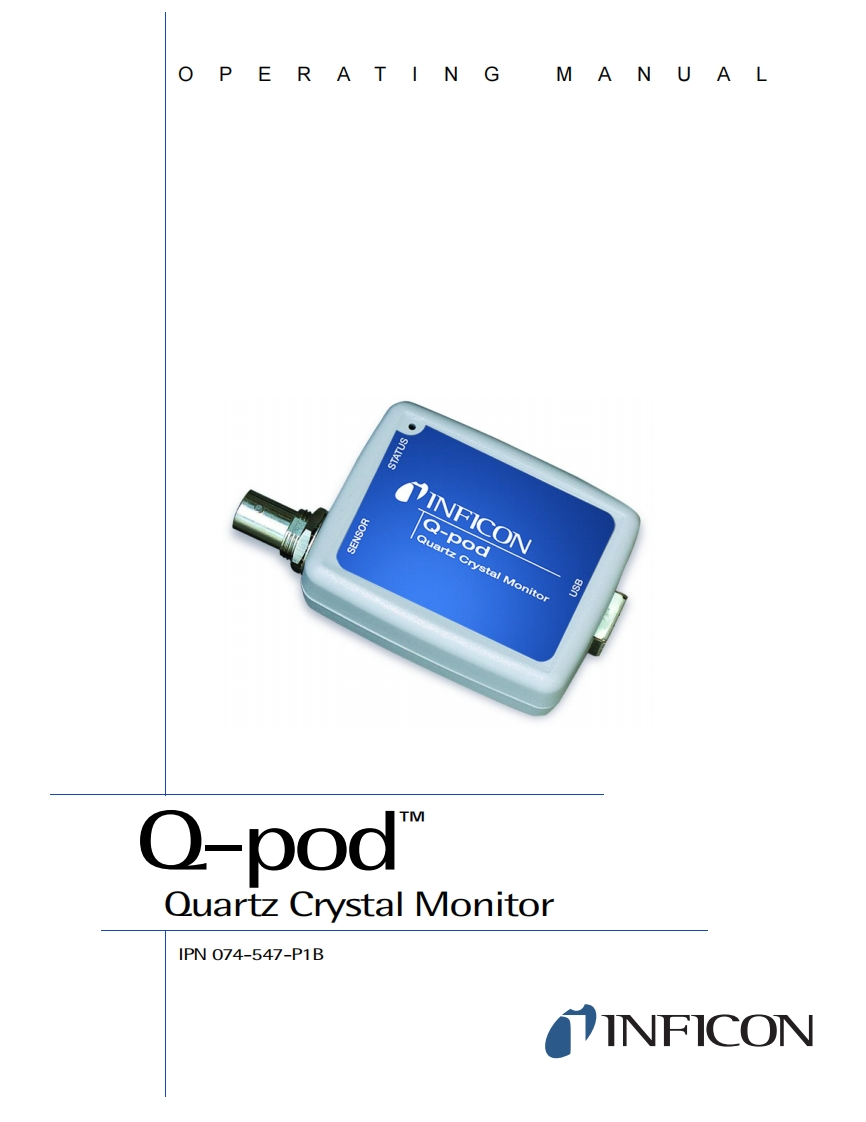 Q-PodQuartzCrystalMonitor操作说明书手册(English)