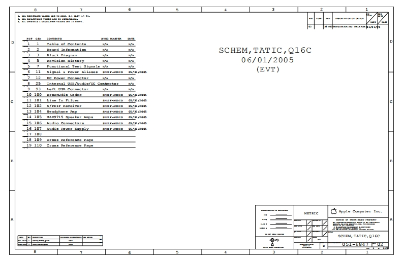 Q16C-TATIC-EVT---051-6847笔记本电器原理图