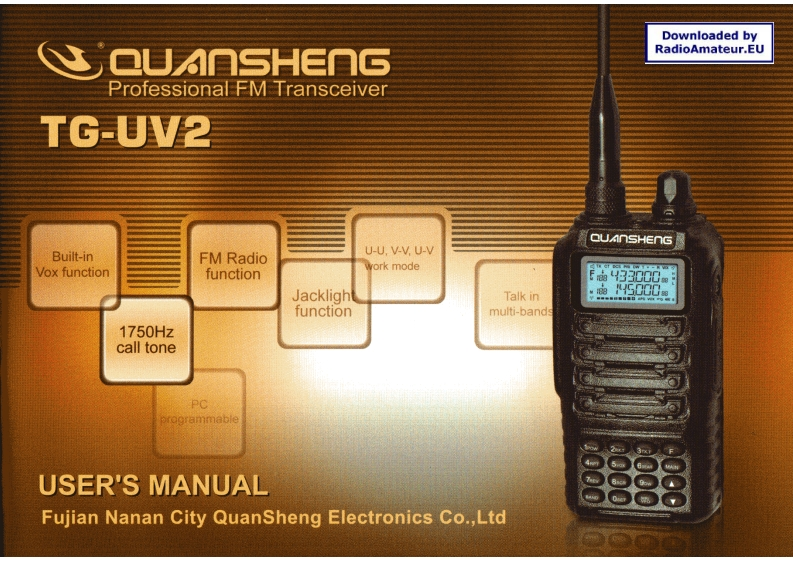 Quansheng_TG-UV2_使用说明书手册