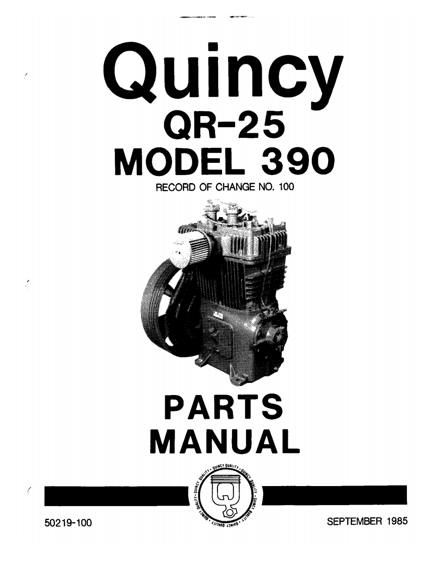 Quincy-QR25-Compressor-Parts-操作说明书手册