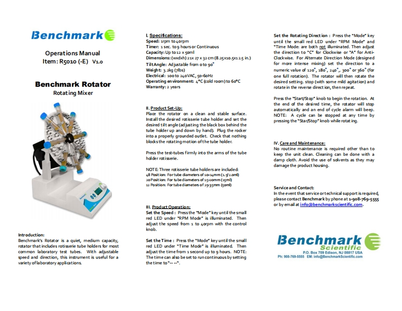 R5010-Benchmark-Rotator-操作说明书手册-rev.11-14