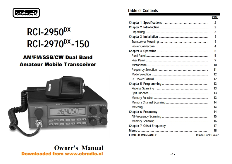 RCI_2950DX_ENG操作说明书手册