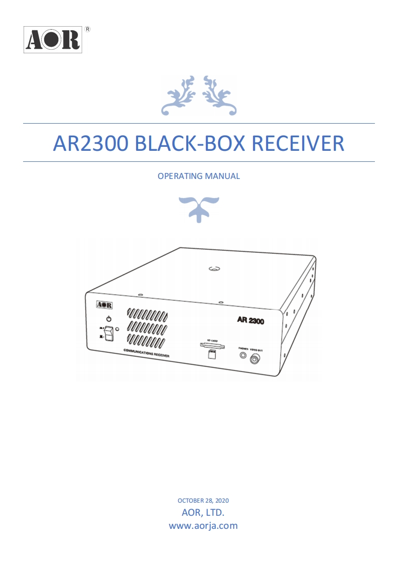 REVISED_AR2300_操作说明书手册