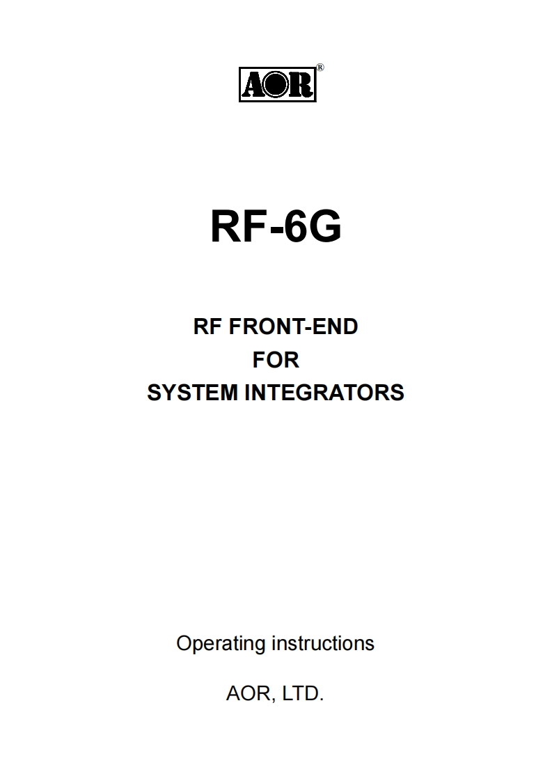 RF-6G_操作说明书手册