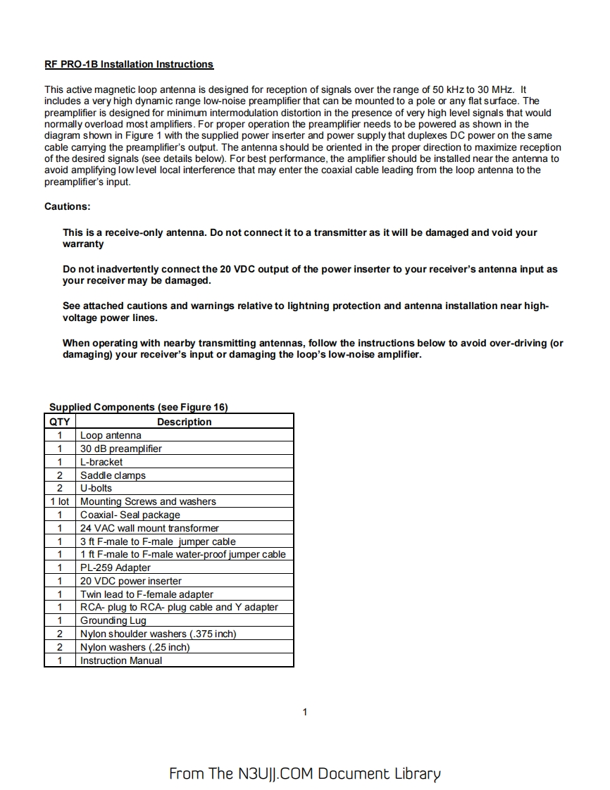 RF-PRO-1B-User-操作说明书手册