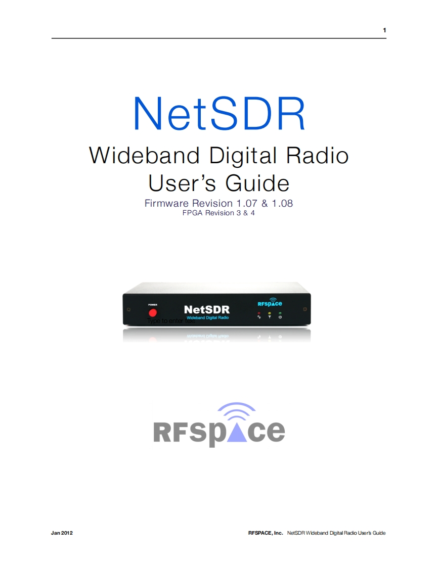 RFSPACE_NetSDR_(Guide操作说明书手册)