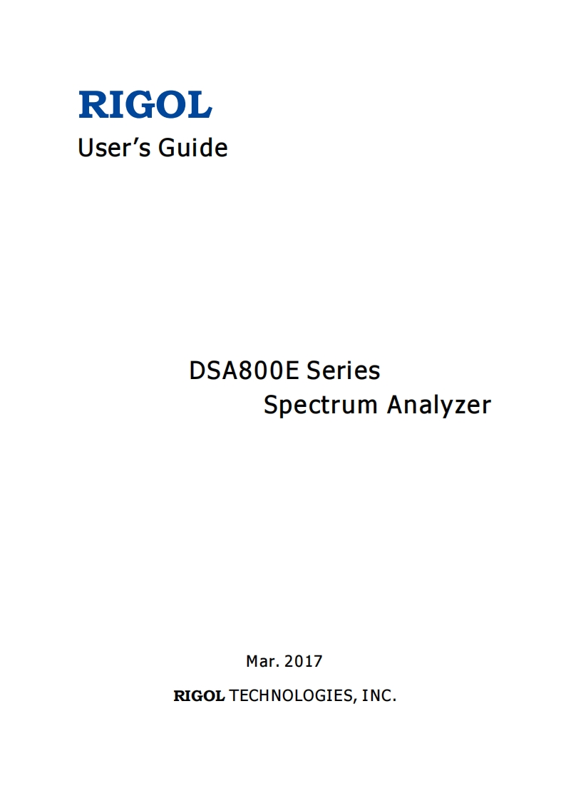 RIGOL-DSA800E_操作说明书手册_EN