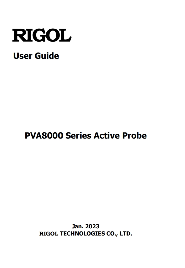 RIGOL-PVA8000_操作说明书手册