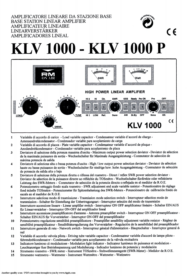 RM-Italy_KLV-1000_Manual操作说明书手册