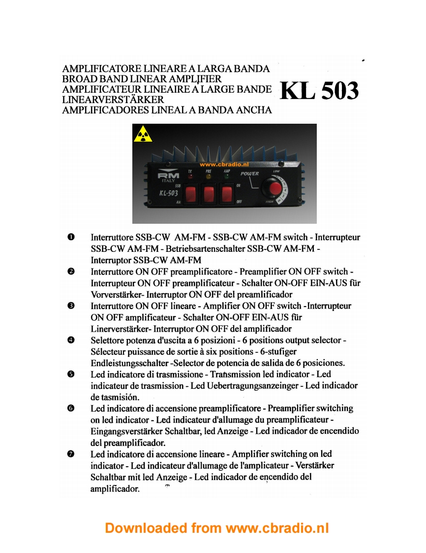 RM_KL503_ENG_ITA操作说明书手册
