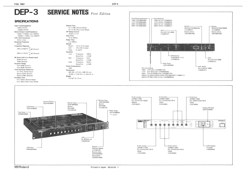 ROLAND_DEP-3_维修手册电器原理图