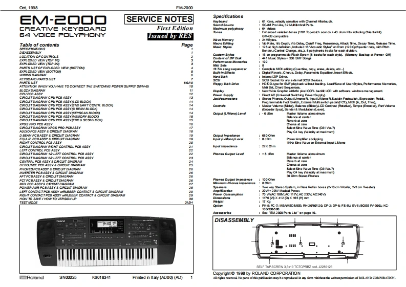 ROLAND_EM-2000_维修手册电器原理图
