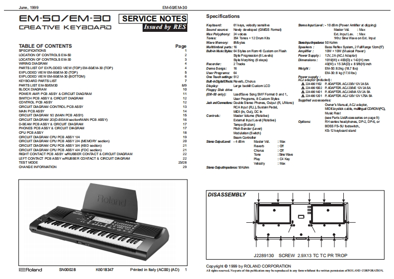 ROLAND_EM-30_维修手册电器原理图